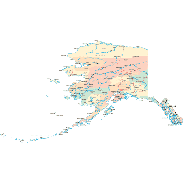 Alaska Road Map - AK Road Map - Alaska Highway Map