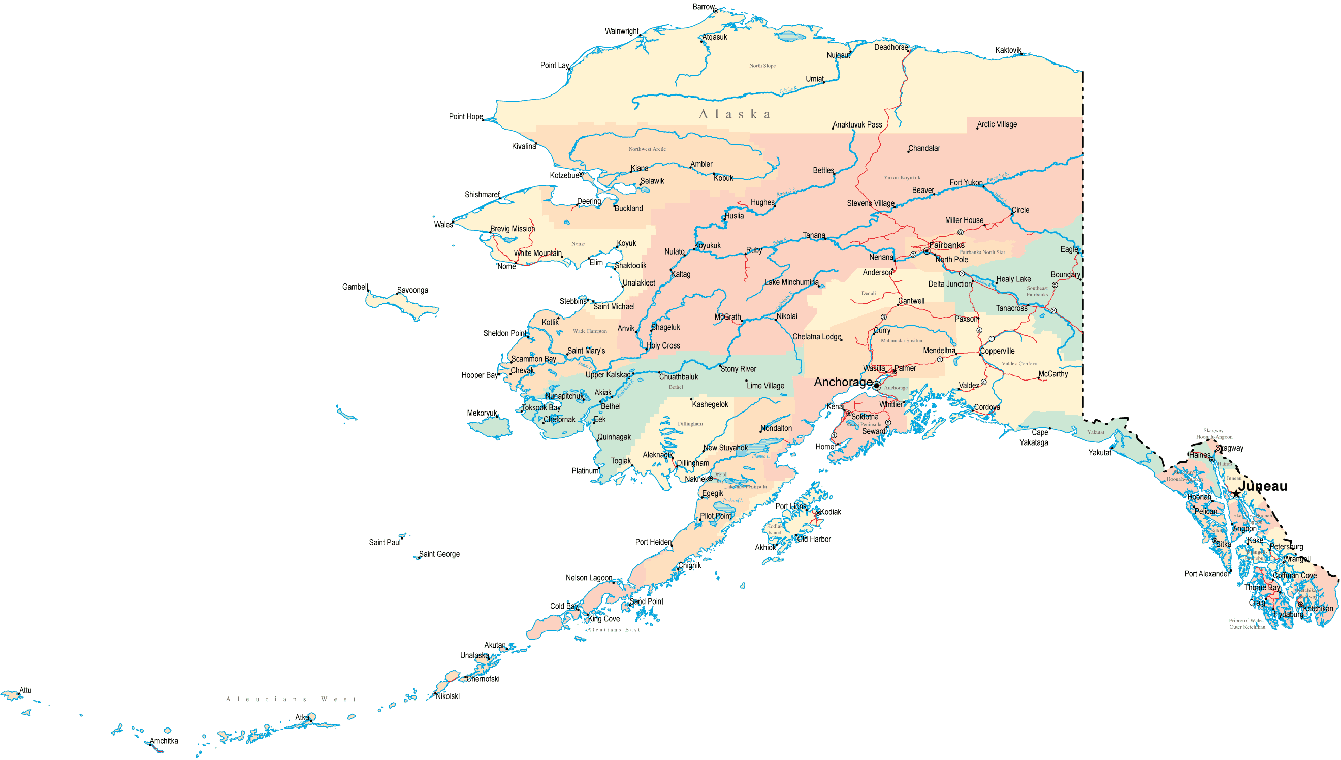 Alaska State Highway Map Alaska Road Map   AK Road Map   Alaska Highway Map